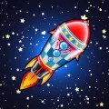 TheToonPlanet-Portfolio-Illustration-Spaceships-Rockets-03 Space shuttle and rockets vector illustration