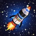 TheToonPlanet-Portfolio-Illustration-Spaceships-Rockets-04 Space shuttle and rockets vector illustration