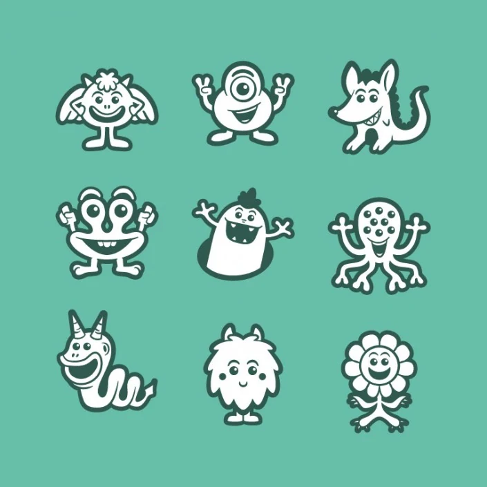 Monsters vector avatars Monsters vector avatar design icon set