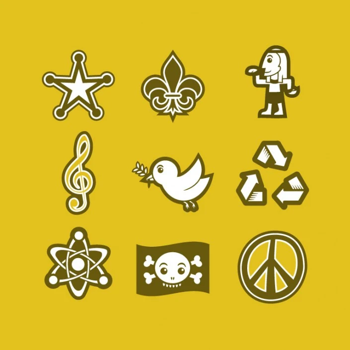 Universal symbols vector avatars Universal symbols vector avatar design icon set