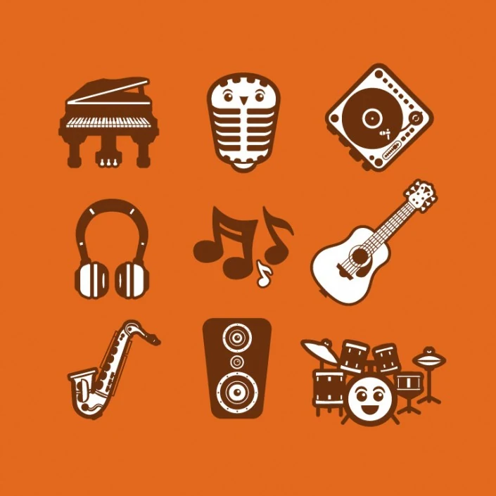 Music vector avatars Music vector avatar design icon set