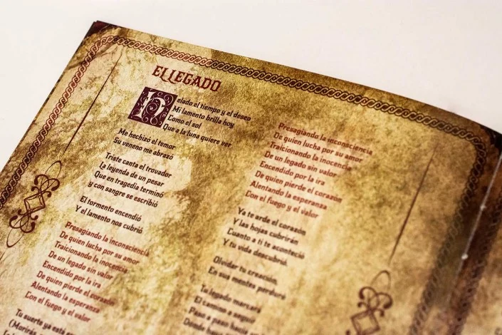 Photo detail of a inner page of Chronicles of Aravan leaflet artwork Photo detail of a inner page of Chronicles of Aravan leaflet artwork