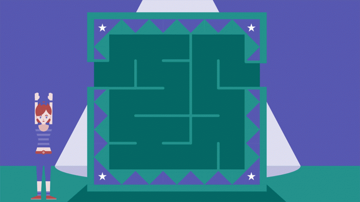 Contortionist character gif animation