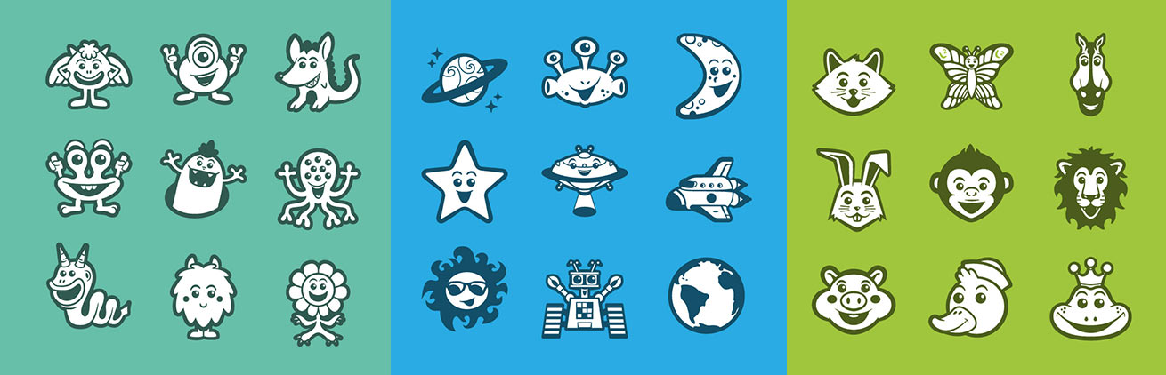 Icon set and avatar vector design