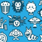 Icon set and avatar vector design