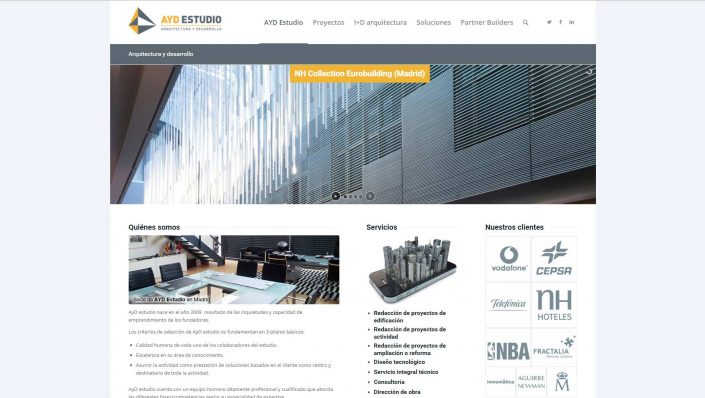 AYD Estudios architecture web design in wordpress