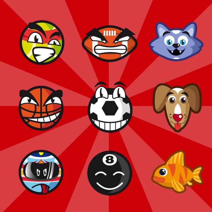 Vector sport characters icon set design Vector sport characters icon set design