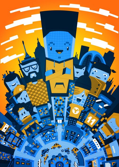 Cartoon city vector illustration Cartoon city vector illustration