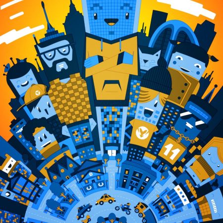 Cartoon city vector illustration