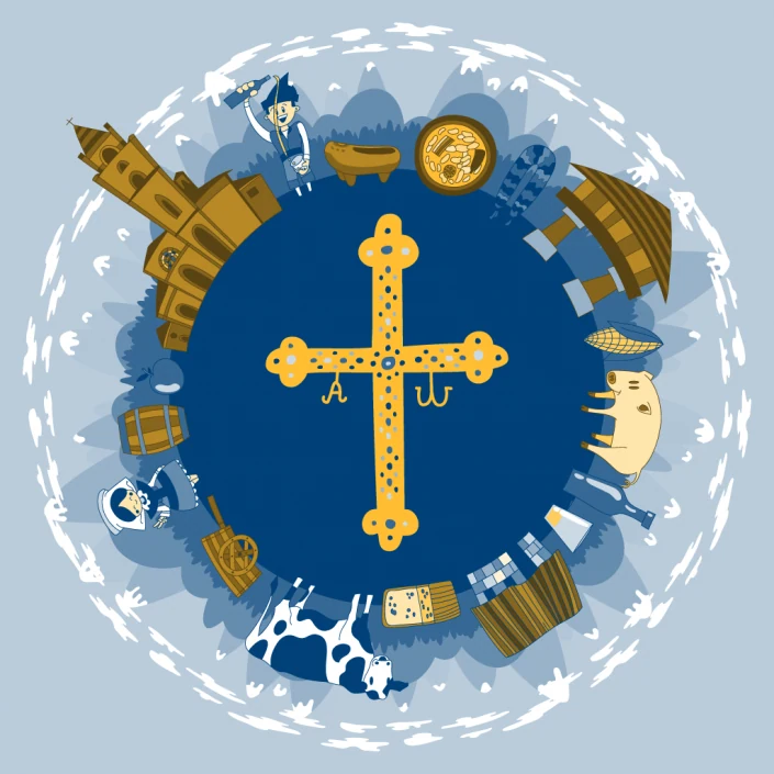 Asturias victory cross vector illustration Asturias victory cross vector illustration
