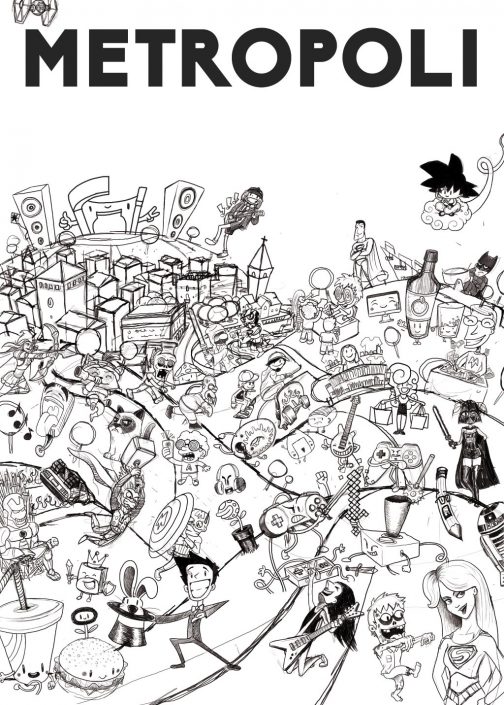 Sketch drawing for Metropoli poster illustration Sketch drawing for Metropoli poster illustration