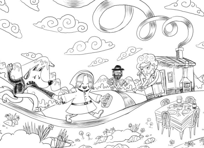 Little Red Riding Hood digital drawing sketch Little Red Riding Hood digital drawing sketch