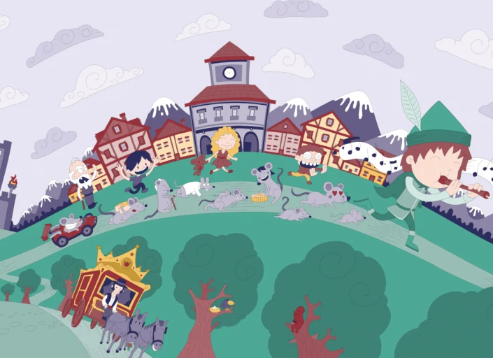 Pied Piper from Hamelin digital vector illustration Pied Piper from Hamelin digital vector illustration