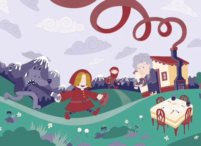 Little Red Riding Hood digital vector illustration Little Red Riding Hood digital vector illustration